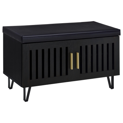 Coaster Brixton Mid-Century Modern Black Storage Bench Model 915152