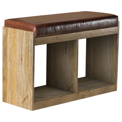 Coaster Abrielle 2-basket Upholstered Accent Bench Brown and Natural Model 918503