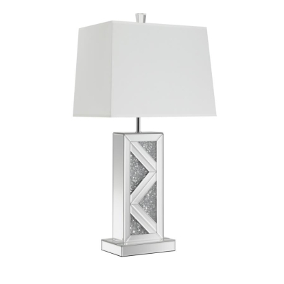 Coaster Carmen Geometric Base Table Lamp Silver Model 920141