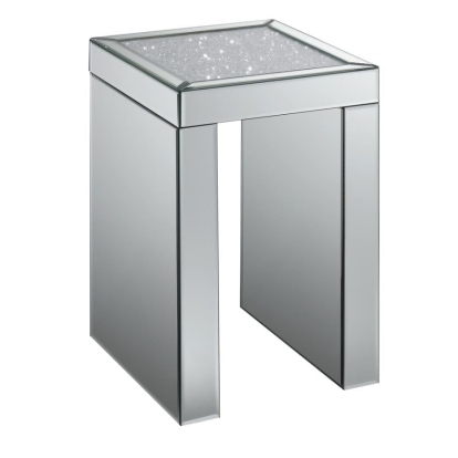 Coaster Audrey Square Chairside Table Clear Mirror Model 930207