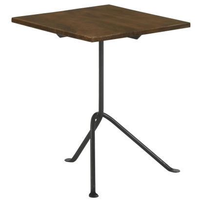 Coaster Heitor Square Accent Table with Tripod Legs Dark Brown and Gunmetal Model 931206