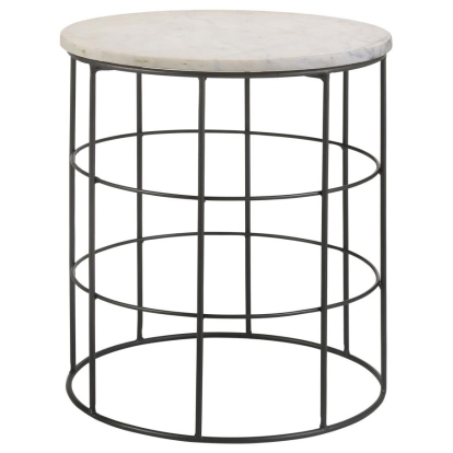 Coaster Halona Round Accent Table with Marble Top White Model 931209