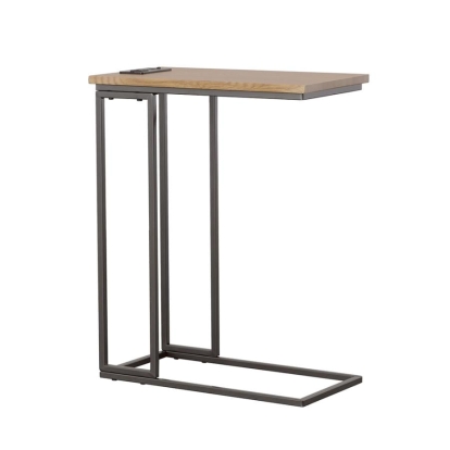 Coaster Rudy Snack Table with Power Outlet Gunmetal and Natural Model 935870