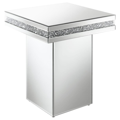 Coaster Elora Pedestal Square Top Accent Table Mirror Model 936137