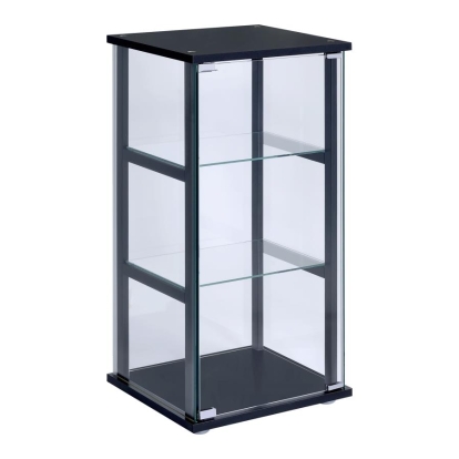 Coaster Cyclamen 3-shelf Glass Curio Cabinet Black and Clear Model 950179