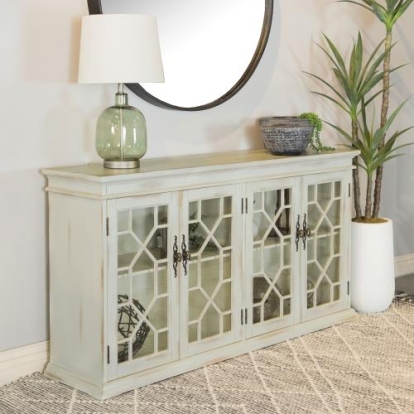 Coaster Kiara 4-door Accent Cabinet with Adjustable Shelves White