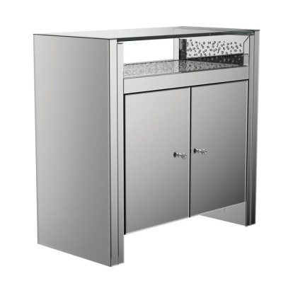 Coaster Betsey 2-door Accent Cabinet Clear Mirror and Silver Model 951770