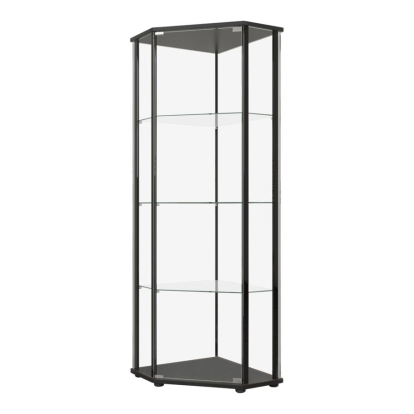 Coaster Zenobia Glass Shelf Curio Cabinet Clear and Black Model 953234