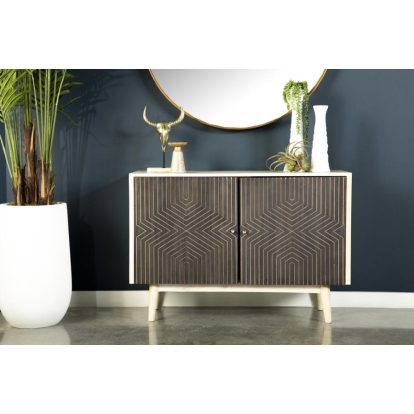 Coaster Ixora 2-door Accent Cabinet White Washed and Black Model 953430