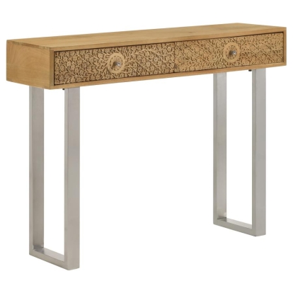 Coaster Draco Console Table with Hand Carved Drawers Natural Model 953512