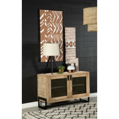 Coaster April 2-door Accent Cabinet White Washed and Black