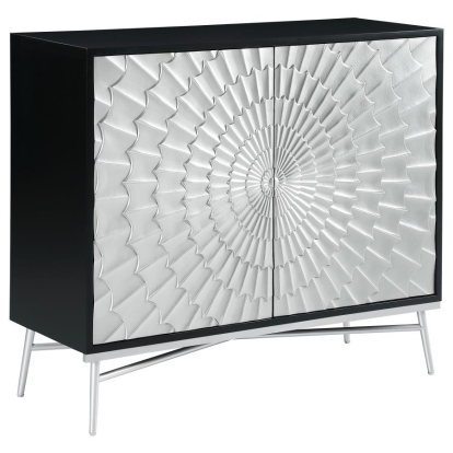 Coaster Josie Rectangular 2-door Accent Cabinet Black and Silver Model 959584
