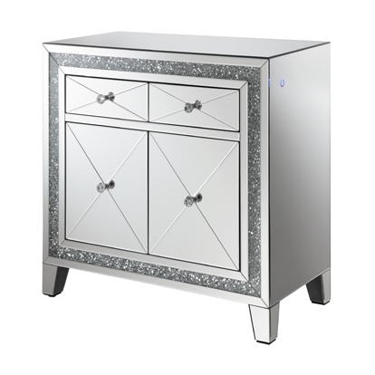 Coaster Arwen 2-drawer Accent Cabinet Clear Mirror with LED Lighting