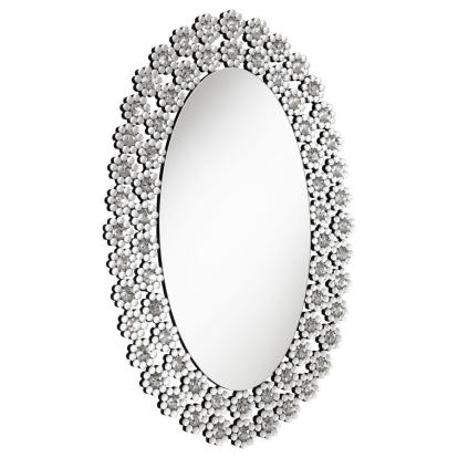 Coaster Colleen Oval Wall Mirror with Faux Crystal Blossoms Model 961615