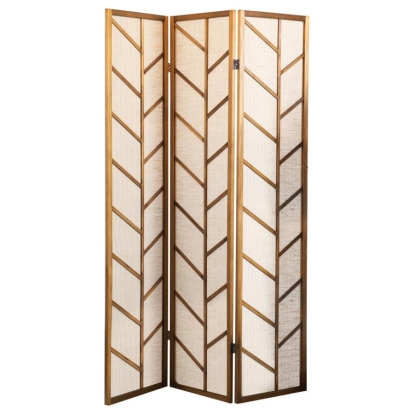 Coaster Mila Foldable 3-Panel Screen Walnut and Linen Model 962923