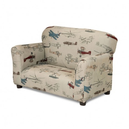 Furniture Of America Orville Transitional Fabric, Solid Wood, Others Beige Kids Sofa | AM1109