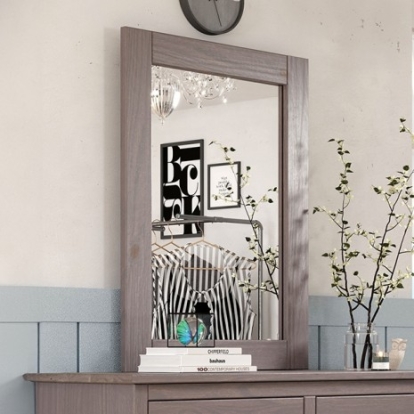 Furniture of America Stavros Rustic Solid with Wood Gray Mirror Model AM7002GY-M