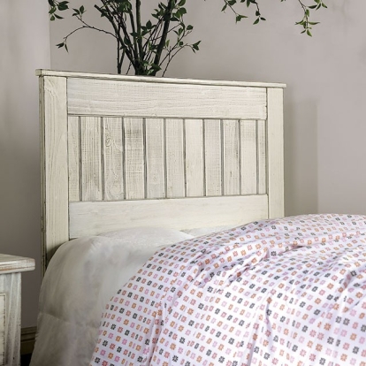 Furniture of America Rockwall Rustic Pine with Wood White Headboard Model AM7971WH-Full Headboard