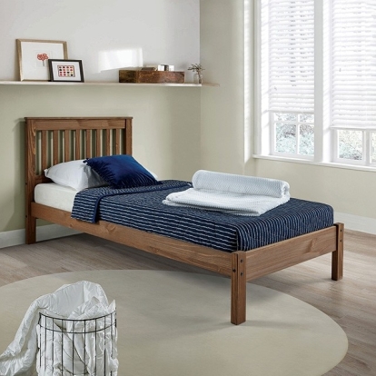 Furniture of America Creswell Rustic Solid with Wood Mahogany Bed Model AM7972MH-Twin Bed