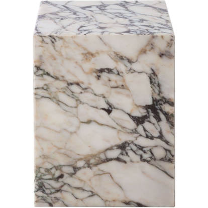 Diamond Sofa ARKETVA Ark Square Pedestal End Table Genuine Viola Multicolor Marble