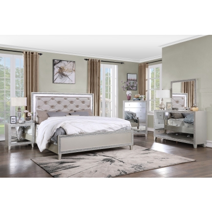 ACME Sliverfluff CK Bed With Led Model BD00237CK