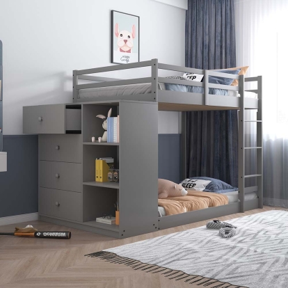 ACME Gaston Twin/Twin Bunk Bed With 4 Drawers & 3 Compartments Model BD01372
