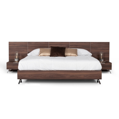 Queen Nova Domus Brooklyn - Italian Modern Walnut Bed + Nightstands Set Bed Walnut furniture-00182566 Vig Furniture VGACBROOKLYN-BED-NS-Q