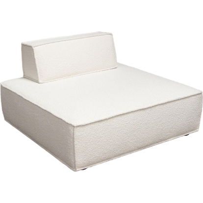Diamond Sofa CARALGIV1PC Cara Square Modular Lounger Moveable Backrest Ivory Boucle Fabric