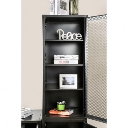 Furniture of America Clonakitty Industrial Metal Black Powder Coating Left Pier Cabinet Model CM5011-PCL