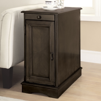 Lilith Gray Side Table with USB Model CM-AC171GY by Furniture of America