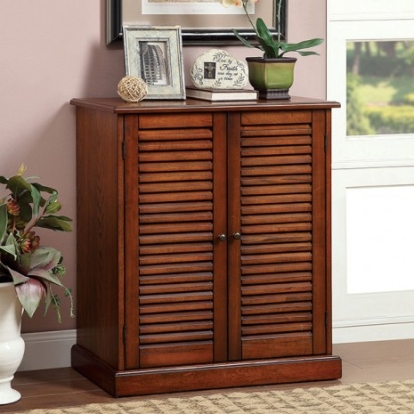 Furniture Of America Della Transitional Solid Wood, Wood Veneer, Others Oak Shoe Rack | CM-AC213A