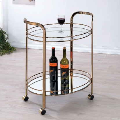 Starla Champagne Serving Cart Model CM-AC236 by Furniture of America