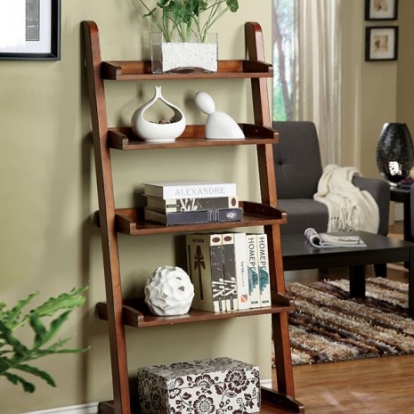 Furniture Of America Lugo Transitional Solid Wood, Others Antique Oak Ladder Shelf | CM-AC293