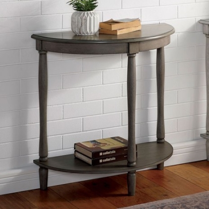 Furniture of America Menton Transitional Solid with Wood Veneer Antique Gray Side Table Model CM-AC362GY