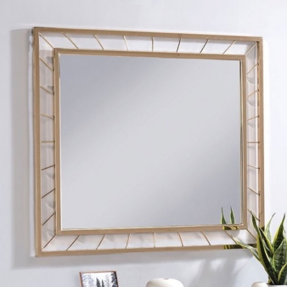 Furniture of America Sherbrooke Contemporary Metal Gold Mirror Model CM-AC388
