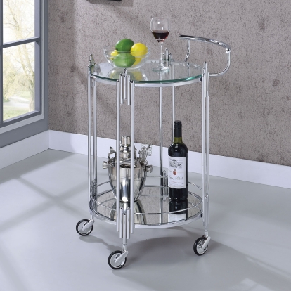 Ebbe Chrome Serving Cart Model CM-AC536 by Furniture of America
