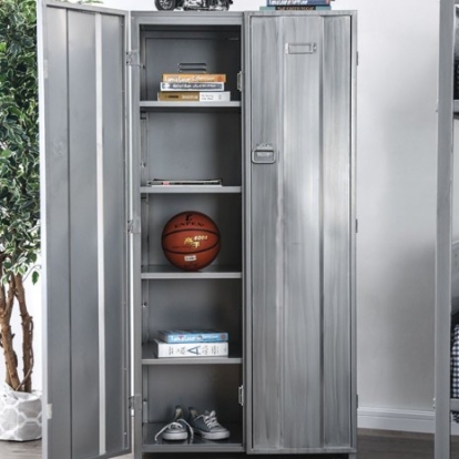 Furniture of America Zaheera Industrial Metal Silver Locker Model CM-AC562