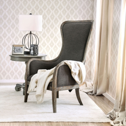 Charlottestown Gray Accent Chair Model CM-AC6078 by Furniture of America