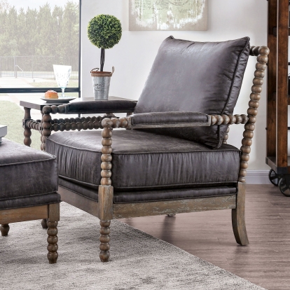 Tarragona Warm Gray Accent Chair Model CM-AC6165GY-AC by Furniture of America