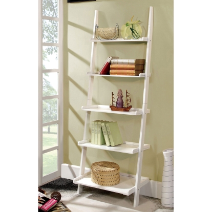 Sion White Ladder Shelf Model CM-AC6213WH by Furniture of America