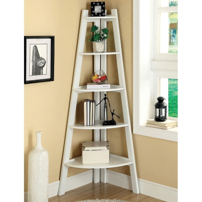 Lyss White Ladder Shelf Model CM-AC6214WH by Furniture of America
