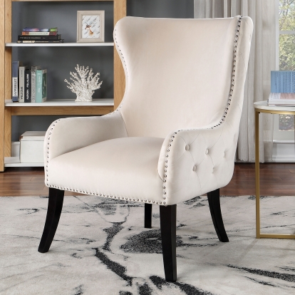 Soledad Beige Accent Chair Model CM-AC671BG by Furniture of America
