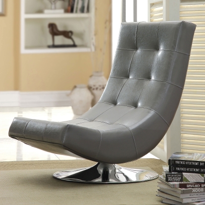 Trinidad Gray Swivel Accent Chair Model CM-AC6912GY by Furniture of America