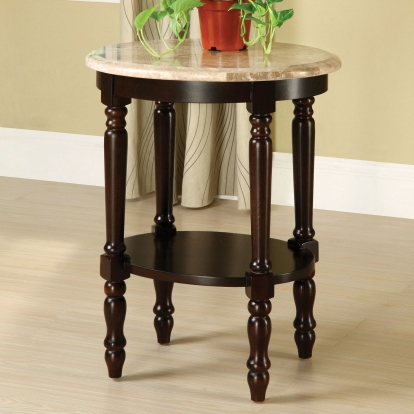 Santa Clarita Dark Cherry/Ivory Oval Stand Model CM-AC786 by Furniture of America