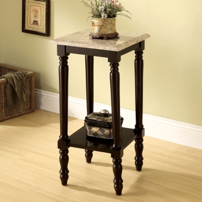 Santa Clarita Dark Cherry/Ivory Square Stand Model CM-AC787 by Furniture of America