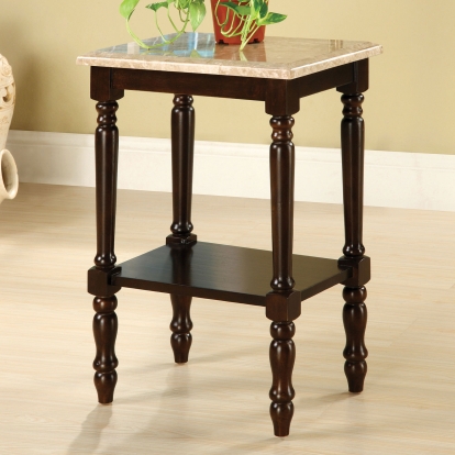 Santa Clarita Dark Cherry/Ivory Rectangle Stand Model CM-AC789 by Furniture of America