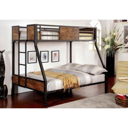 Clapton Black Twin/Full Bunk Bed Model CM-BK029TF by Furniture of America