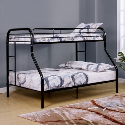 Furniture of America Finnerty Contemporary Metal Black Twin-Full Bunk Bed Model CM-BK1032BK-TF-BED