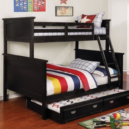Furniture of America Marci Transitional Solid with Wood Veneer Black Trundle Model CM-BK630BK-TR