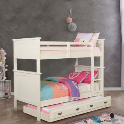 Furniture Of America Marci Transitional Solid Wood, Wood Veneer, Others White Trundle | CM-BK630WH-TR